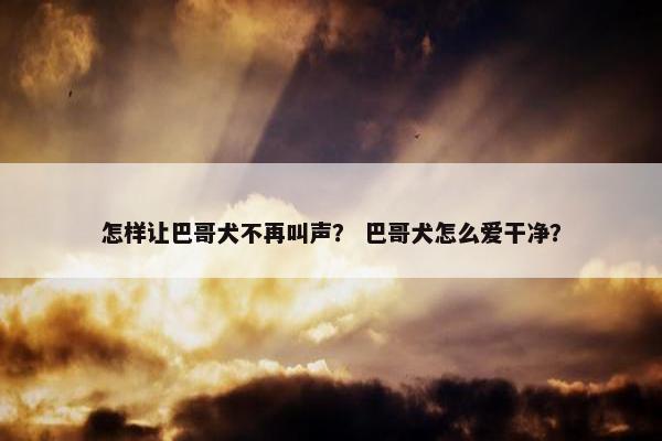 怎样让巴哥犬不再叫声？ 巴哥犬怎么爱干净？