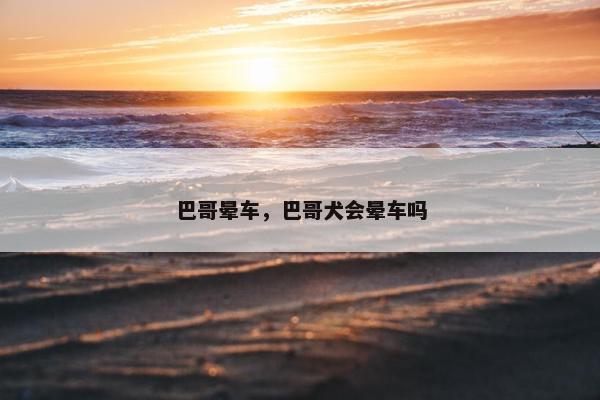 巴哥晕车，巴哥犬会晕车吗