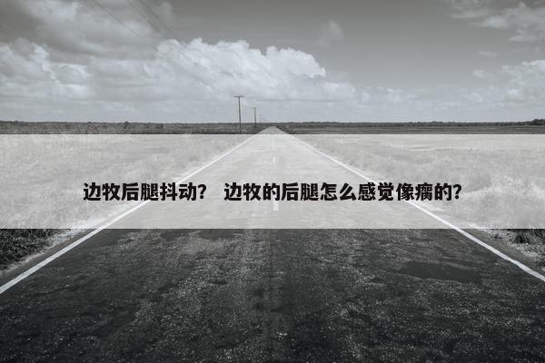 边牧后腿抖动？ 边牧的后腿怎么感觉像瘸的？