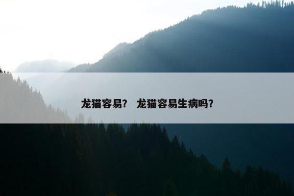 龙猫容易？ 龙猫容易生病吗？