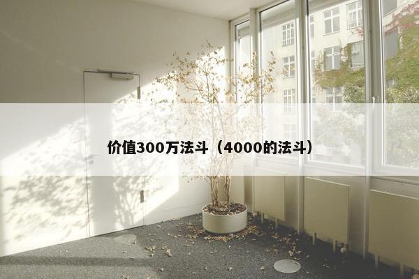 价值300万法斗（4000的法斗）