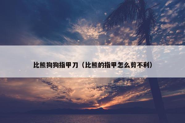 比熊狗狗指甲刀（比熊的指甲怎么剪不利）