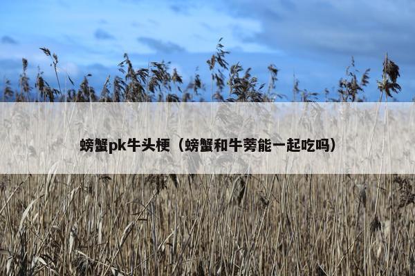 螃蟹pk牛头梗（螃蟹和牛蒡能一起吃吗）
