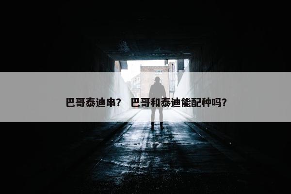 巴哥泰迪串？ 巴哥和泰迪能配种吗？