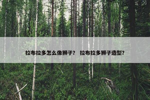 拉布拉多怎么像狮子？ 拉布拉多狮子造型？