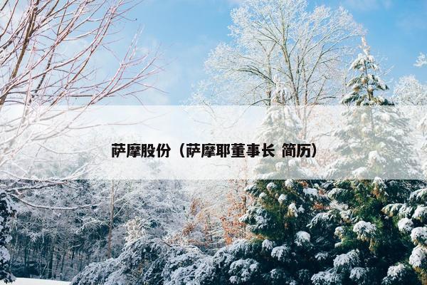 萨摩股份（萨摩耶董事长 简历）