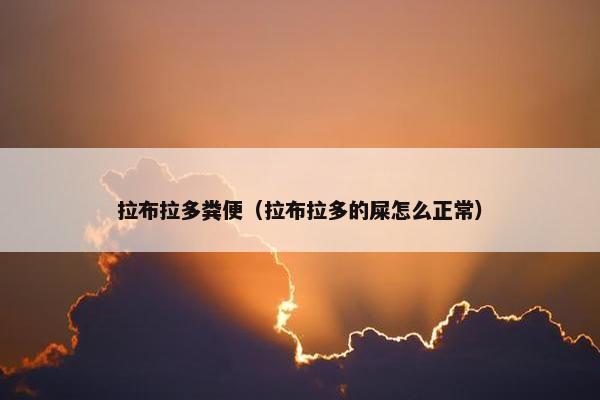 拉布拉多粪便（拉布拉多的屎怎么正常）
