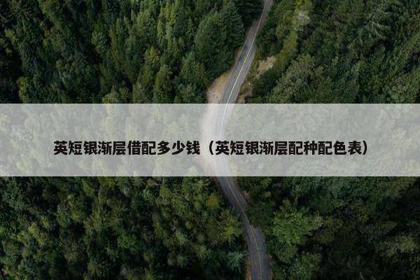 英短银渐层借配多少钱（英短银渐层配种配色表）