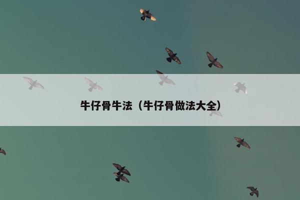牛仔骨牛法（牛仔骨做法大全）