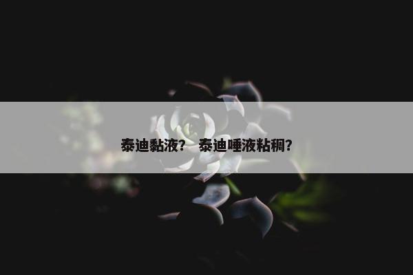 泰迪黏液？ 泰迪唾液粘稠？