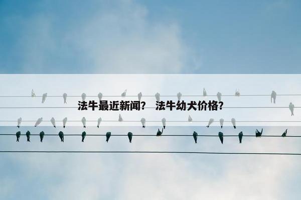 法牛最近新闻？ 法牛幼犬价格？