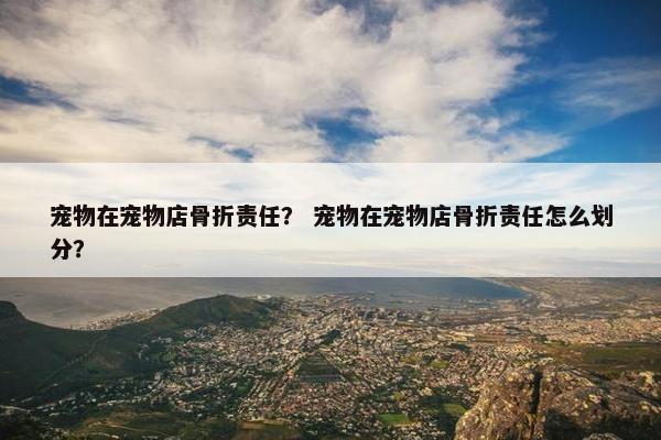 宠物在宠物店骨折责任？ 宠物在宠物店骨折责任怎么划分？