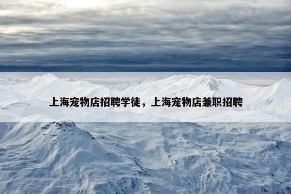 上海宠物店招聘学徒，上海宠物店兼职招聘