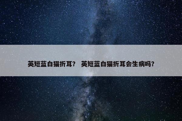 英短蓝白猫折耳？ 英短蓝白猫折耳会生病吗？