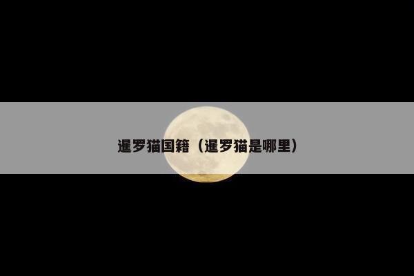 暹罗猫国籍（暹罗猫是哪里）