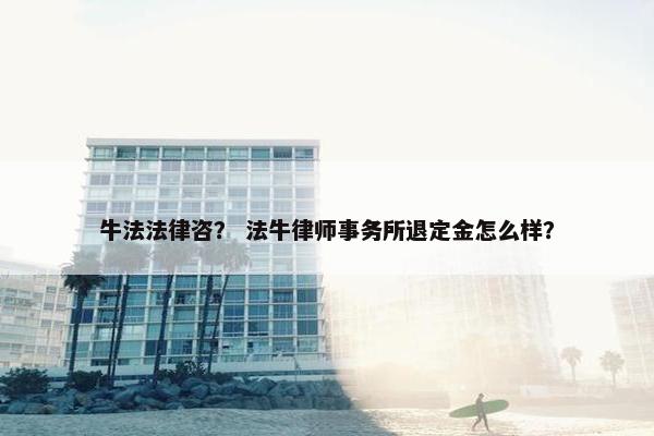 牛法法律咨？ 法牛律师事务所退定金怎么样？