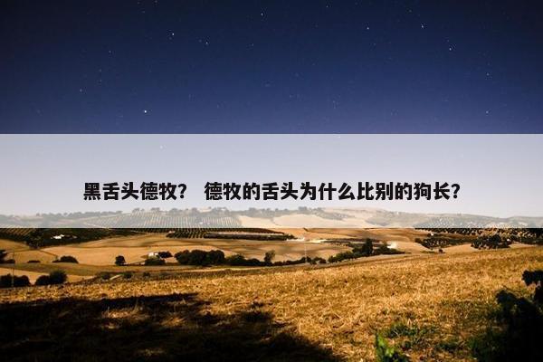 黑舌头德牧？ 德牧的舌头为什么比别的狗长？