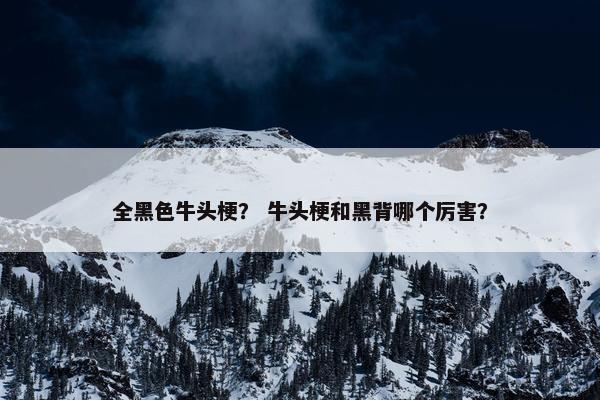 全黑色牛头梗？ 牛头梗和黑背哪个厉害？