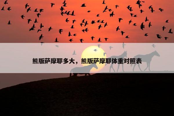 熊版萨摩耶多大，熊版萨摩耶体重对照表