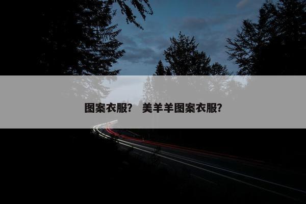 图案衣服？ 美羊羊图案衣服？