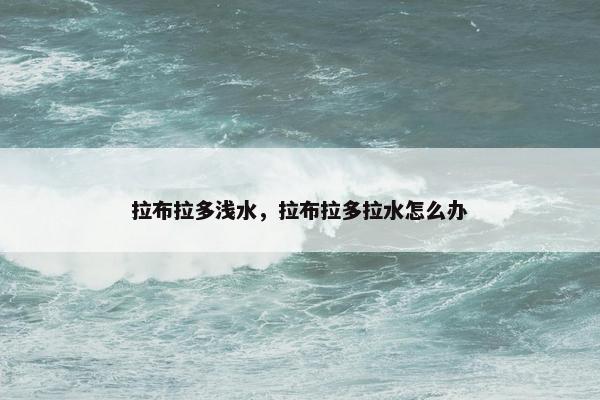 拉布拉多浅水，拉布拉多拉水怎么办