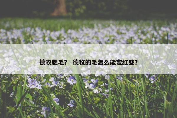 德牧腮毛？ 德牧的毛怎么能变红些？