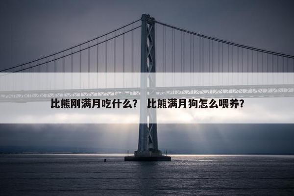比熊刚满月吃什么？ 比熊满月狗怎么喂养？