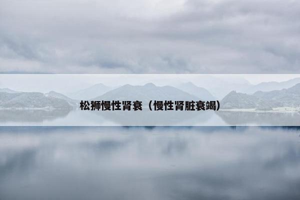 松狮慢性肾衰(慢性肾脏衰竭) 松狮慢性肾衰(慢性肾脏衰竭)