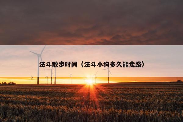 法斗散步时间（法斗小狗多久能走路）