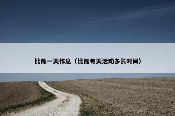 比熊一天作息（比熊每天活动多长时间）