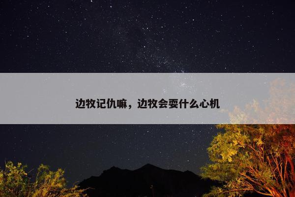 边牧记仇嘛，边牧会耍什么心机