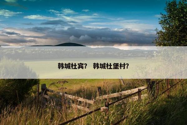 韩城杜宾？ 韩城杜堡村？