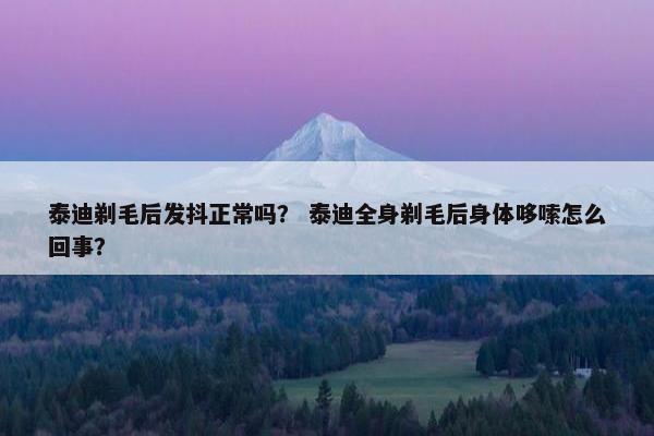 泰迪剃毛后发抖正常吗？ 泰迪全身剃毛后身体哆嗦怎么回事？