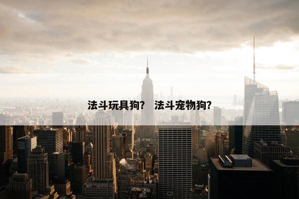 法斗玩具狗？ 法斗宠物狗？