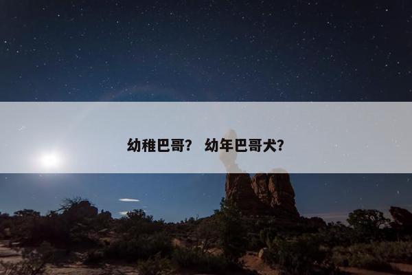 幼稚巴哥？ 幼年巴哥犬？